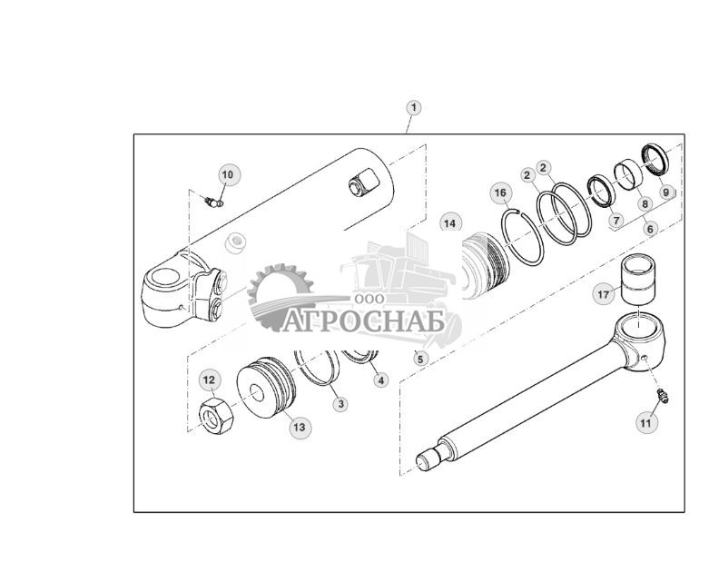 Цилиндр рулевого управления, MFWD 1500 - ST75239 534.jpg